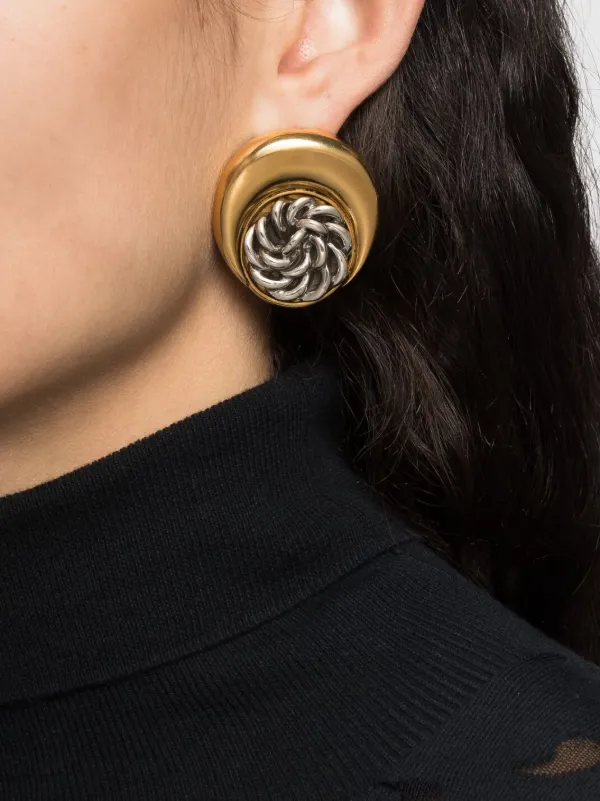 【MARINE SERRE】ゴールドカラー ピアス ムーン イヤリング Marine Serre ムーン ピアス | ゴールドトーン | FARFETCH JP