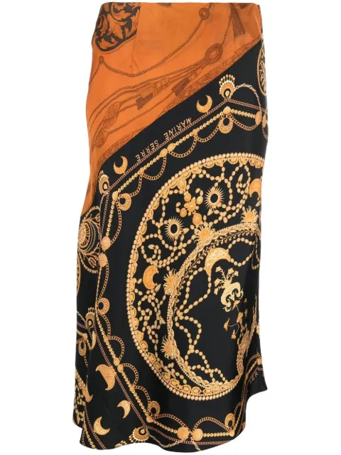 Marine Serre regenerated jewellery-print silk skirt