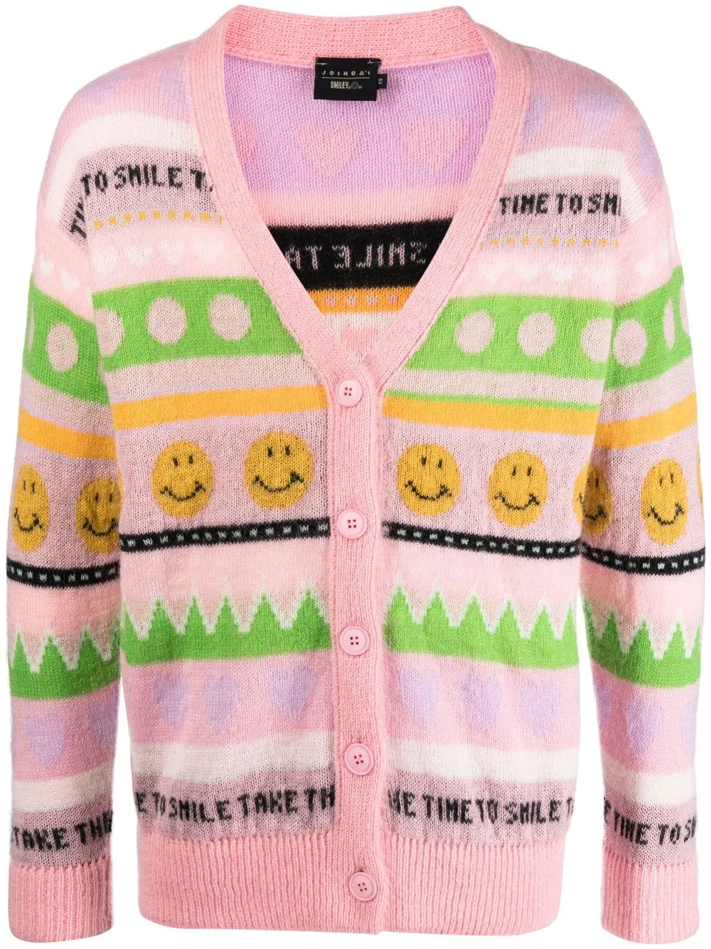 

Joshua Sanders Pink Landscape mohair cardigan