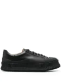 Jil Sander lace-up leather platform sneakers - Black