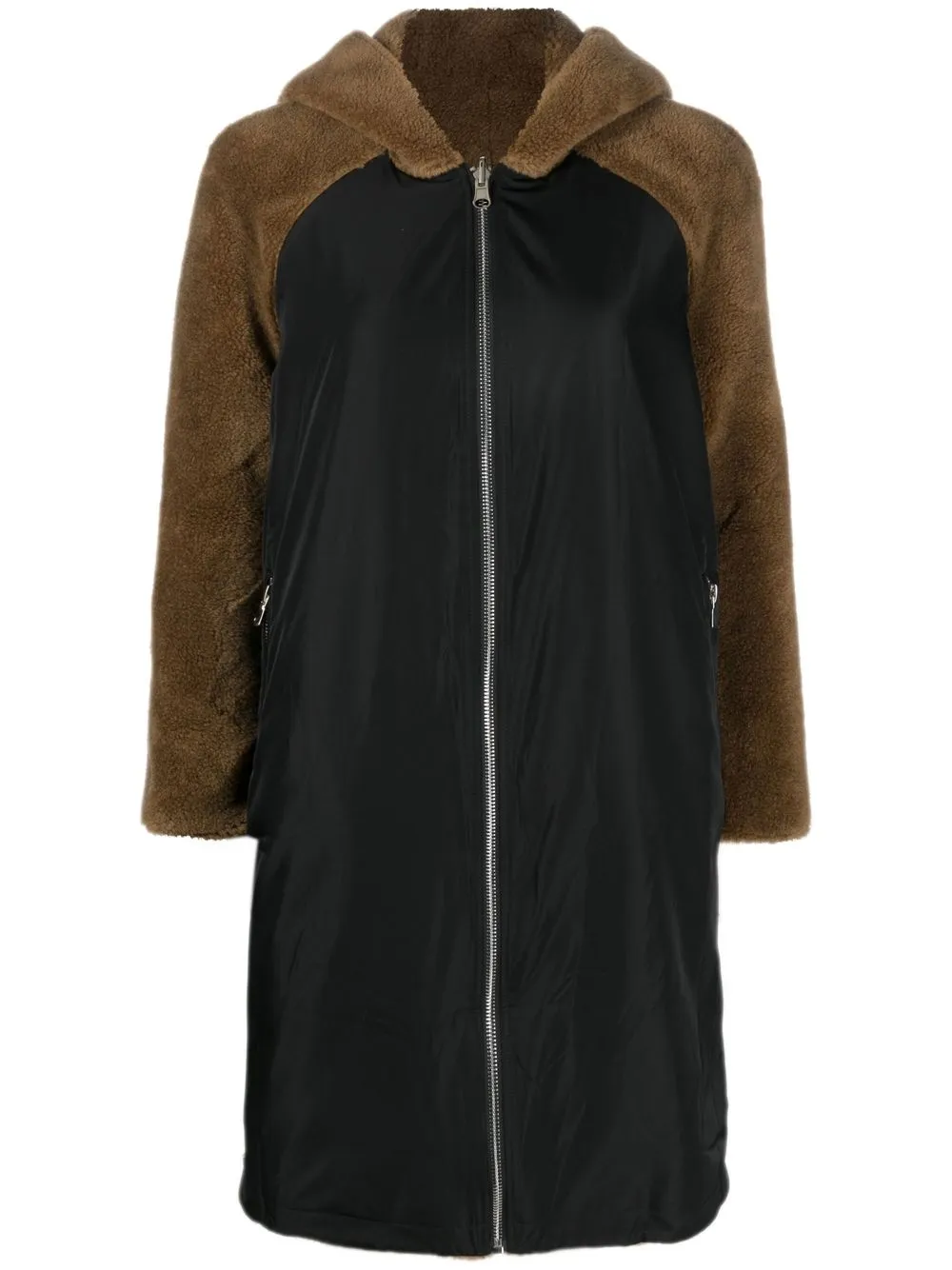 Click to view more detailed imagery on our partner's website Salomon Panelled Hooded Faux-fur Jacket In Braun
