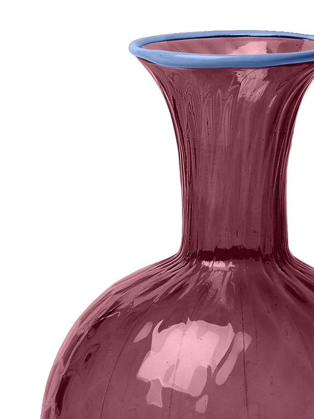 Shop La Doublej Carafe Contrast Trim Glass Vase In Purple