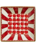 La DoubleJ Cherries Avorio-print trinket tray (15x15cm) - Red