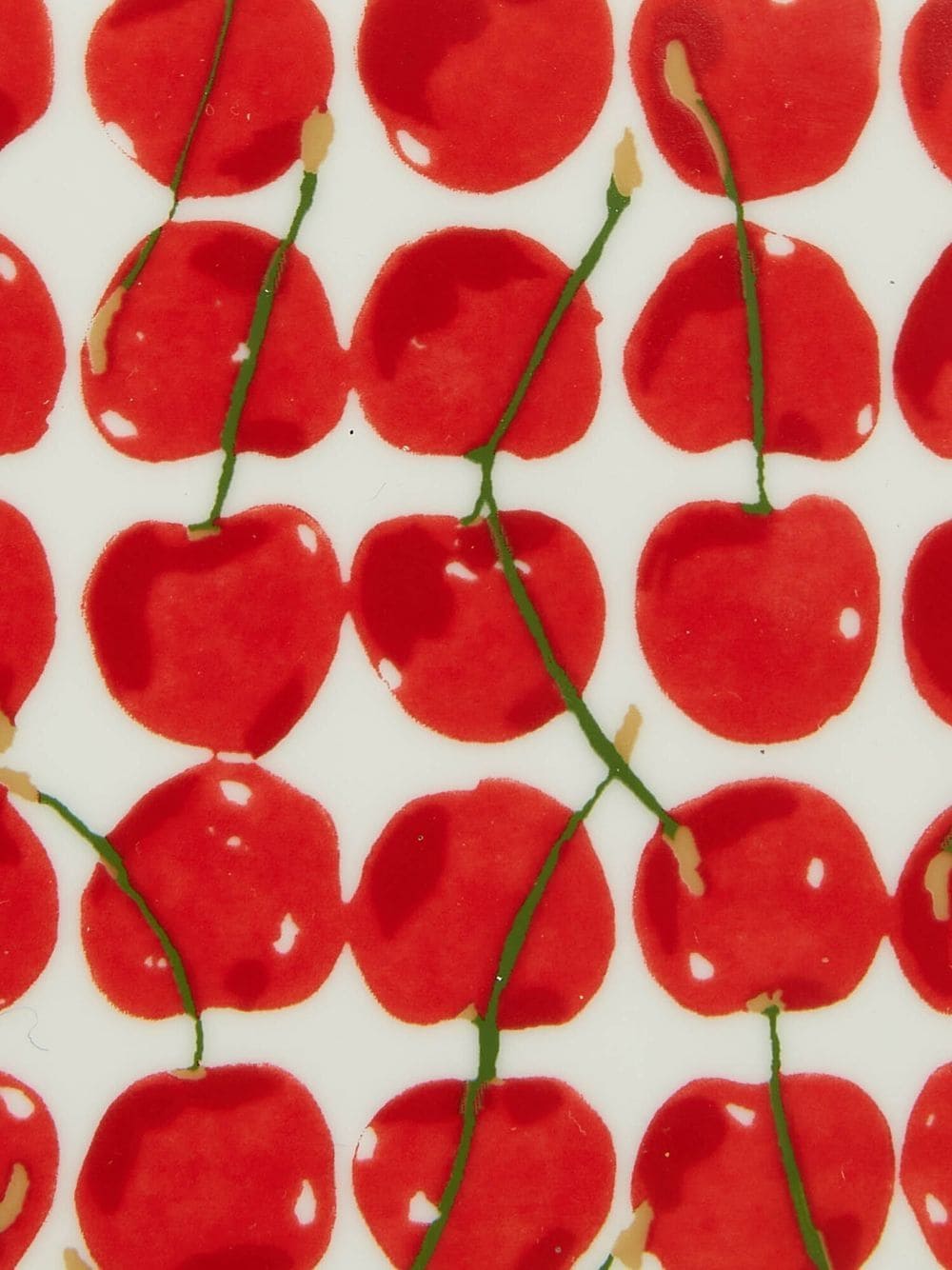 Shop La Doublej Cherries Avorio-print Trinket Tray (15x15cm) In Rot