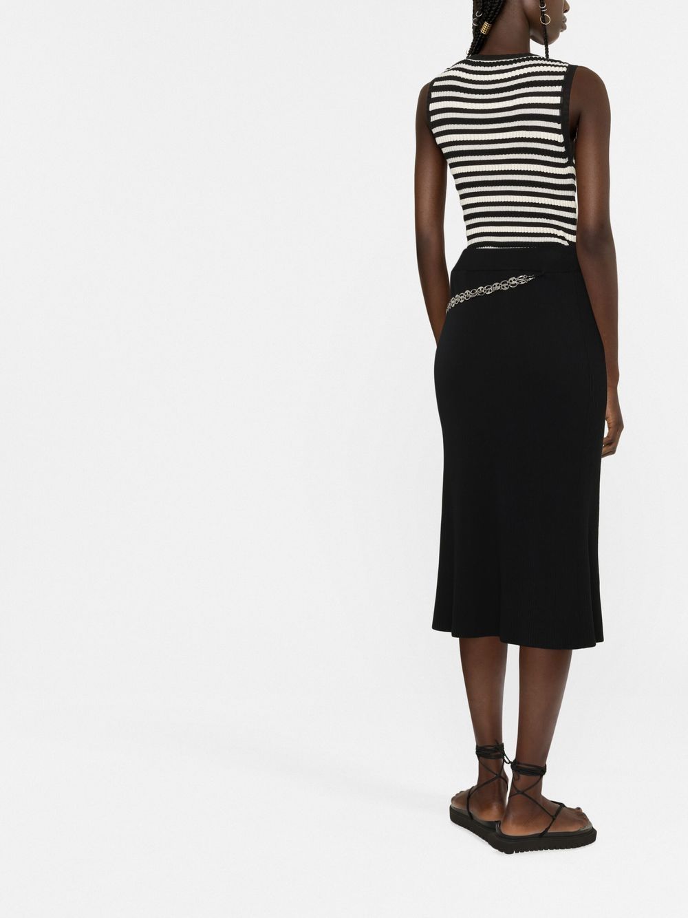 Best online buys Rabanne chain-detail ribbed-knit skirt Women