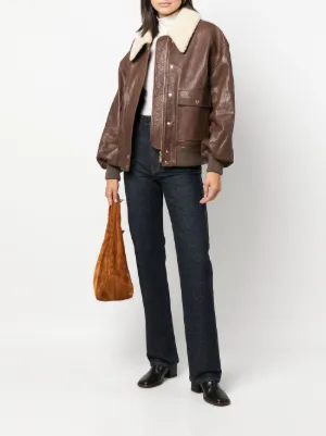 関税・送料込 KHAITE Kember Jacket レザー ジャケット Kember cropped leather bomber jacket in black - Khaite