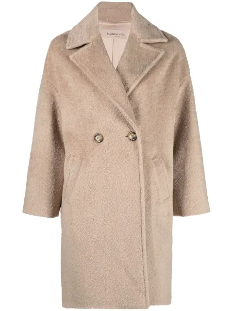 Blanca Vita Tuia textured double-breasted coat