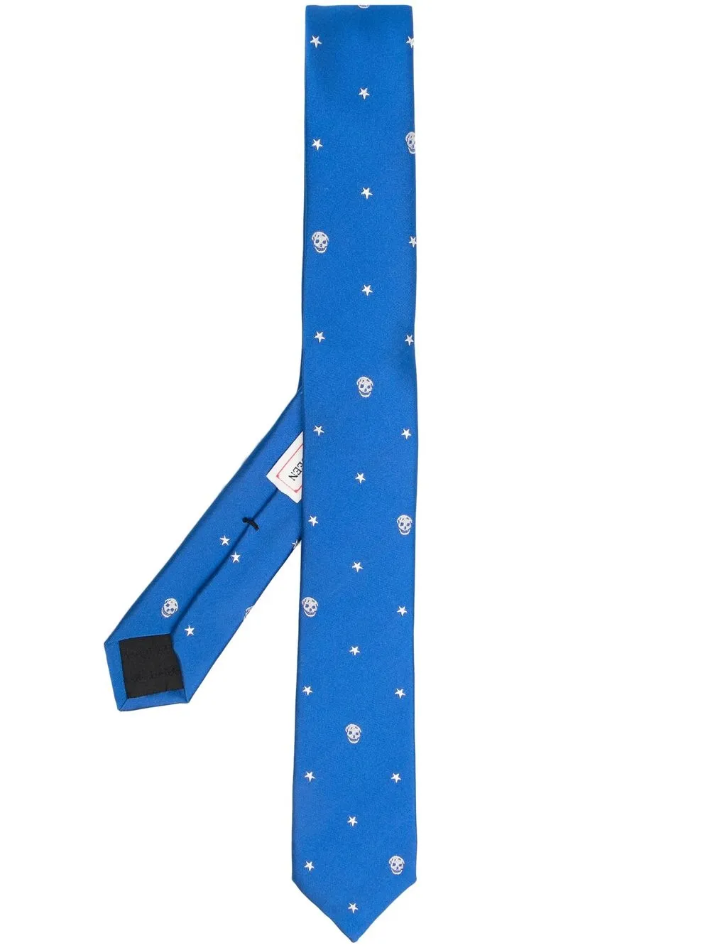 

Alexander McQueen corbata con motivo Skull - Azul