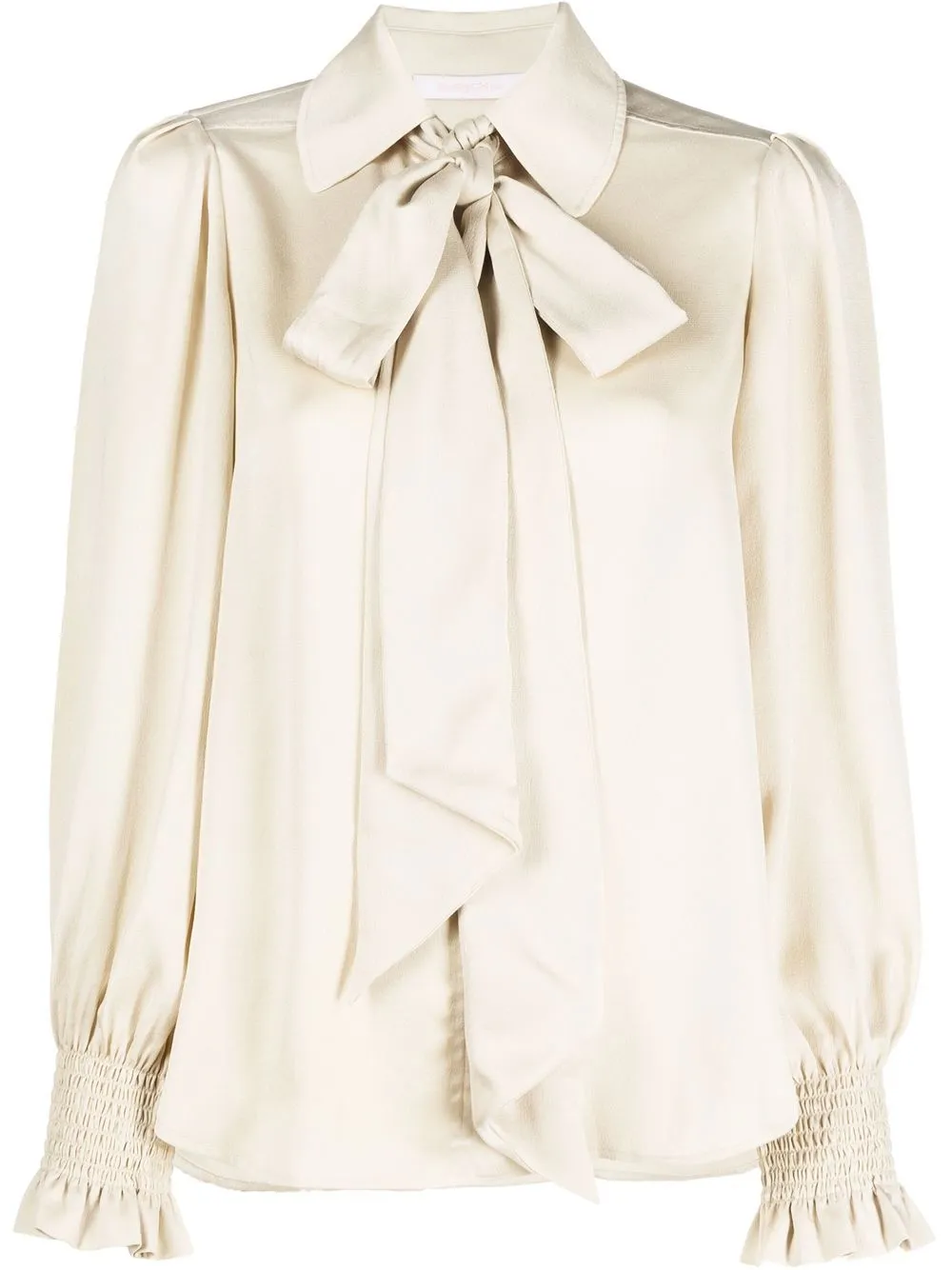 

See by Chloé bow-tie fastening long-sleeve blouse - Neutrals