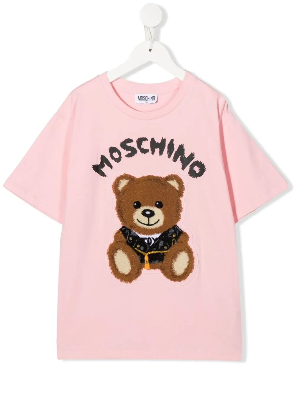 

Moschino Kids playera con parche Teddy Bear - Rosado