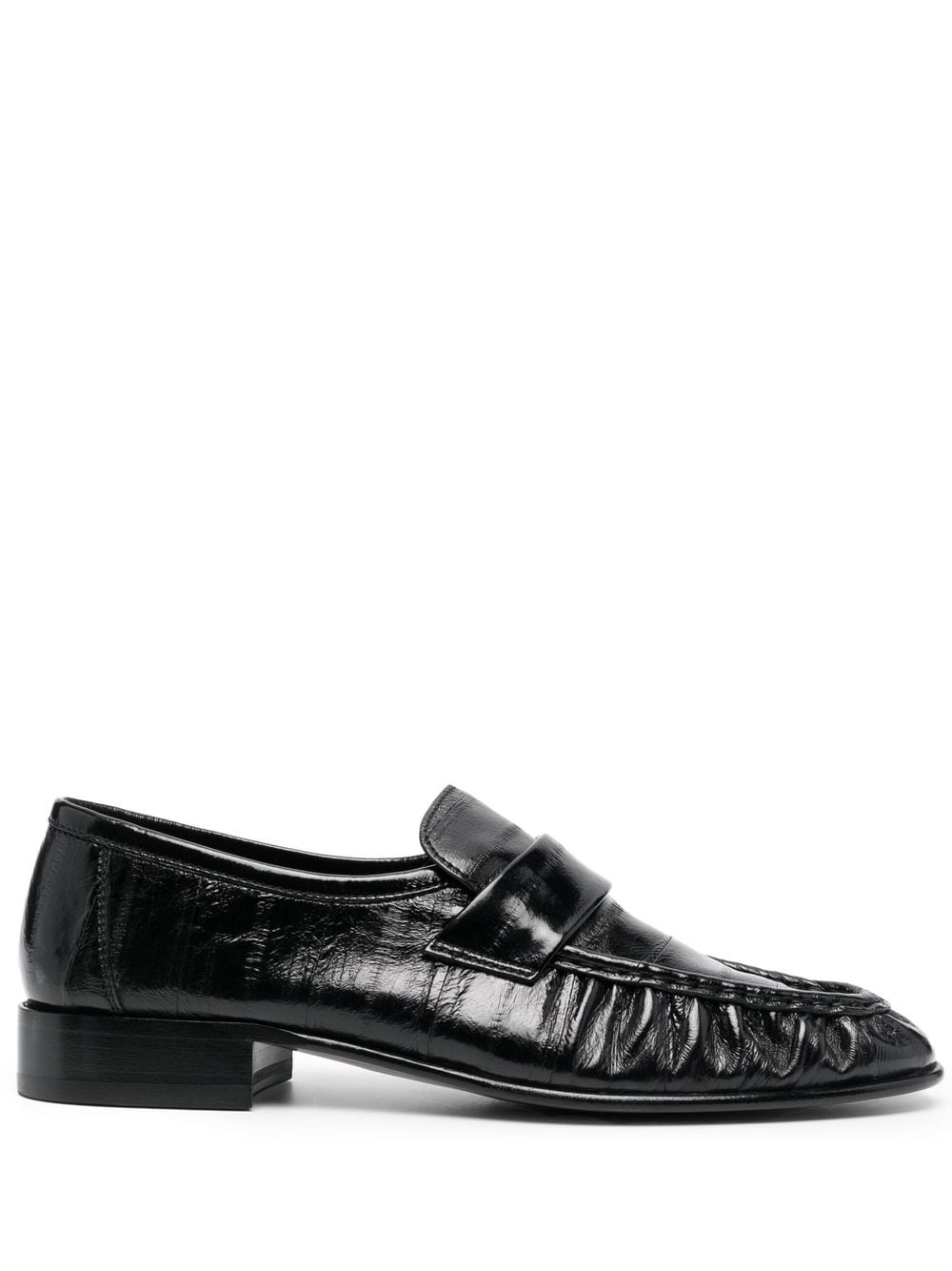 Image 1 of The Row ruched-detail leather loafers