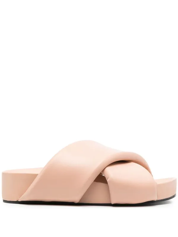 Jil Sander cross-strap Leather Slide Sandals - Farfetch