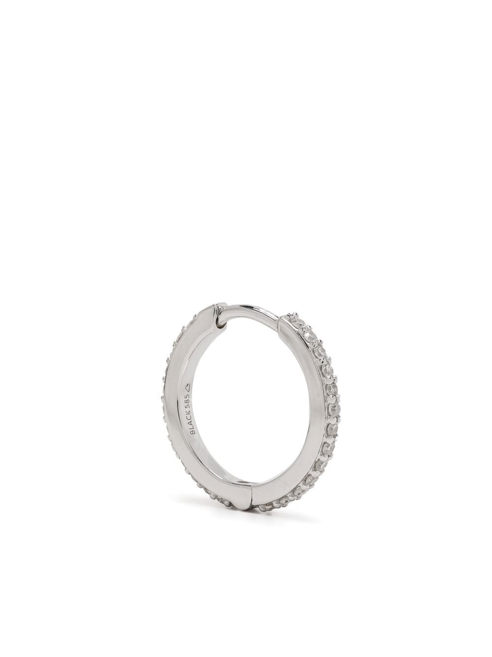 Maria Black 14kt white gold Rainbow 10mm huggie hoop earring - Silver