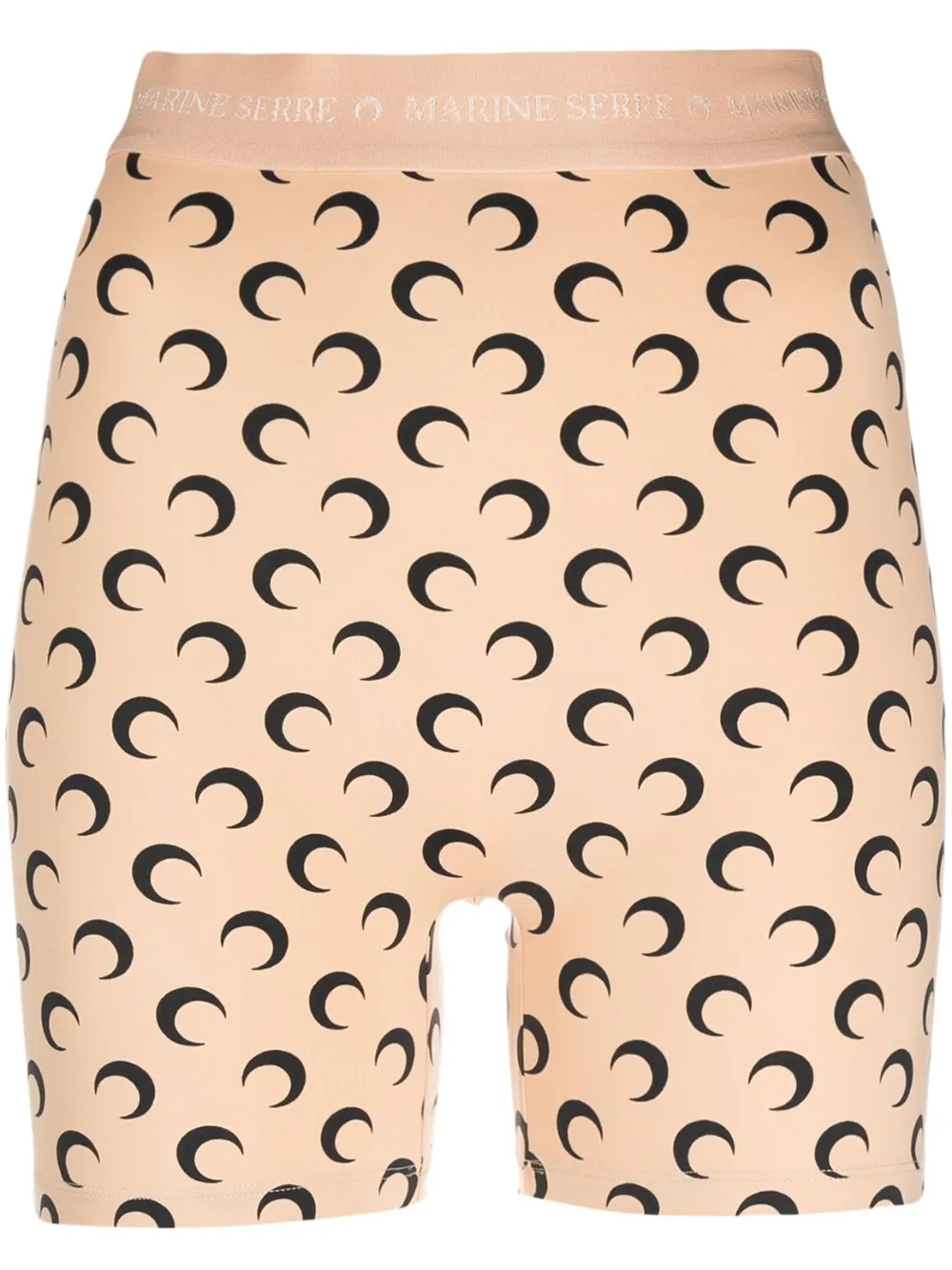 Marine Serre Moon-print Cycling Shorts In Neutrals