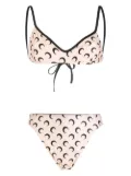 Marine Serre Crescent Moon-print bikini - Neutrals