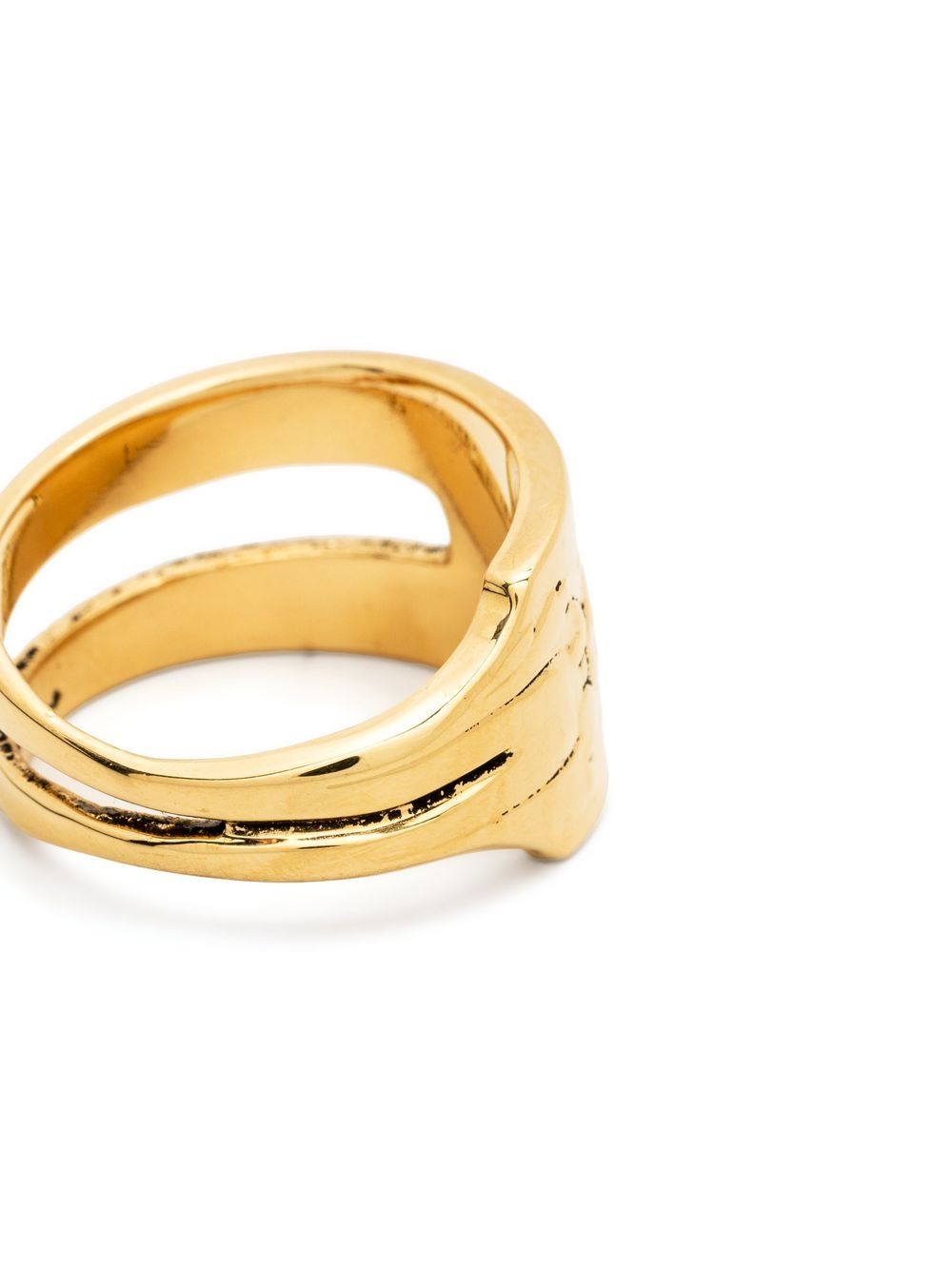 Shop Marine Serre Regenerated Forks Ring In Gold