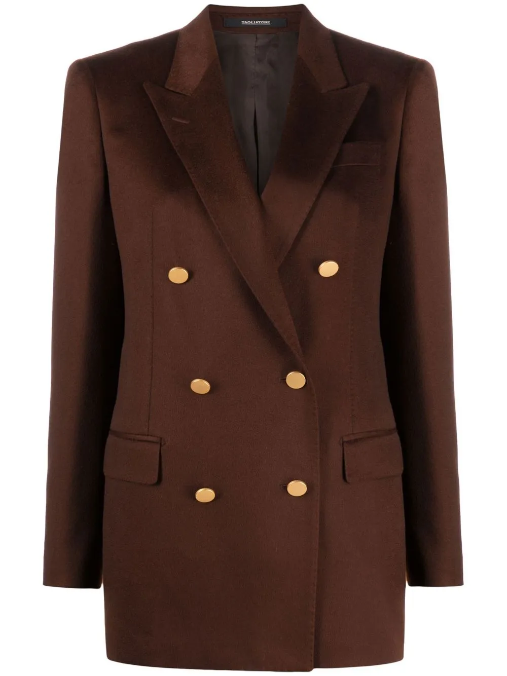 Shop Tagliatore Double-breasted Blazer In Braun