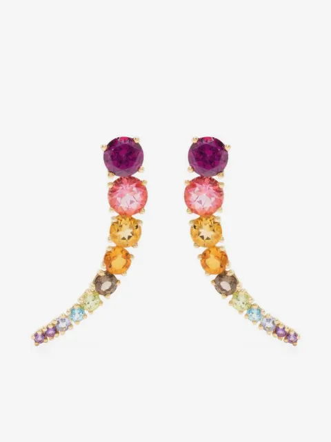 Brumani 18kt yellow gold gemstone rainbow earrings