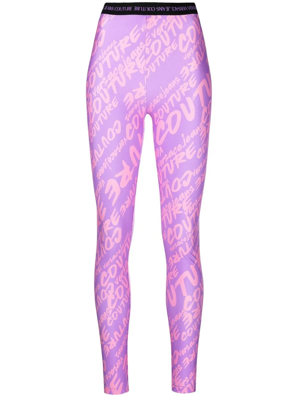 

Versace Jeans Couture leggins con tiro alto y logo estampado - Morado