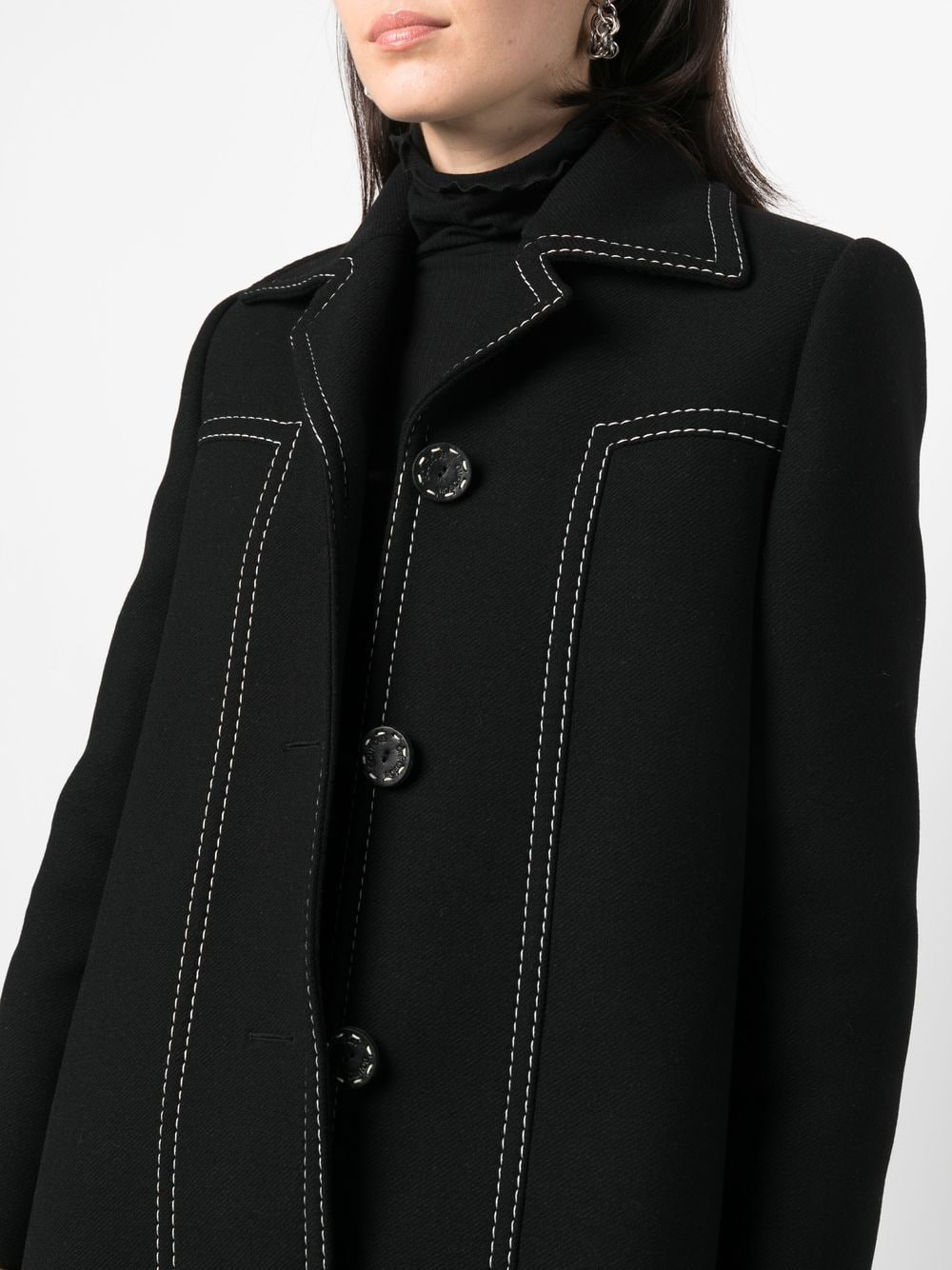 Louis Vuitton Classic Single-Breasted Coat BLACK. Size 46