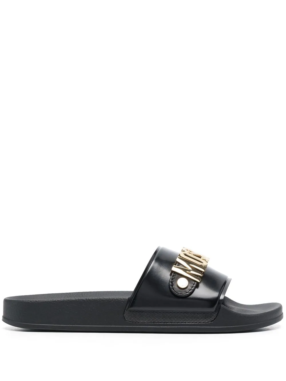 

Moschino flip flops con placa del logo - Negro