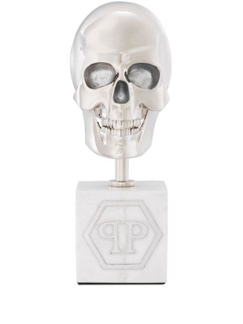 Philipp Plein Platinum skull-embellished stand