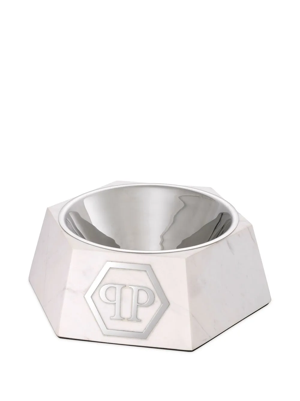 Philipp Plein L Logo-plaque Dog Food Bowl In 白色