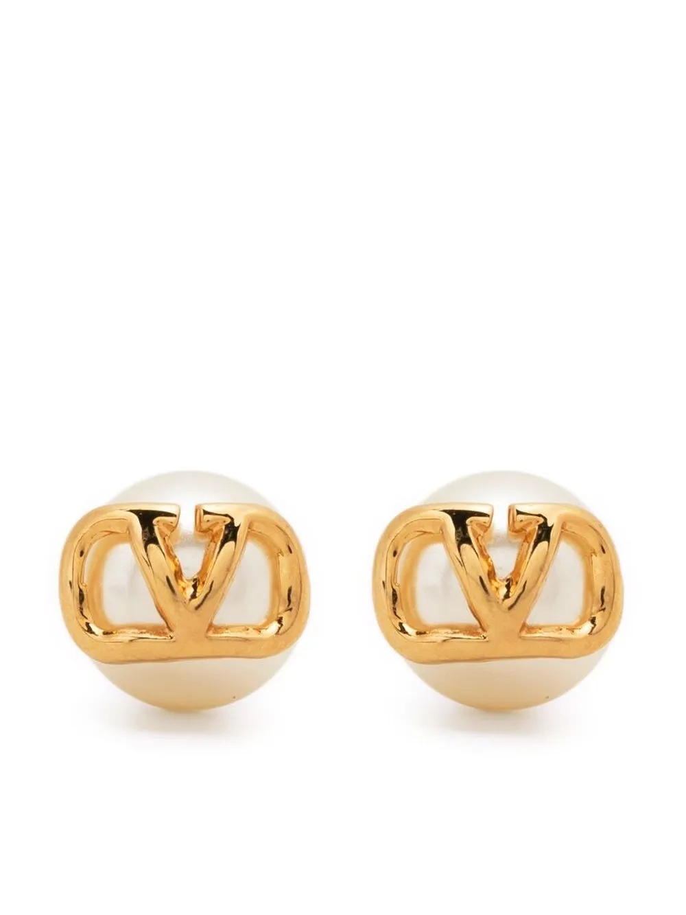 

Valentino Garavani VLogo faux pearl earrings - Gold