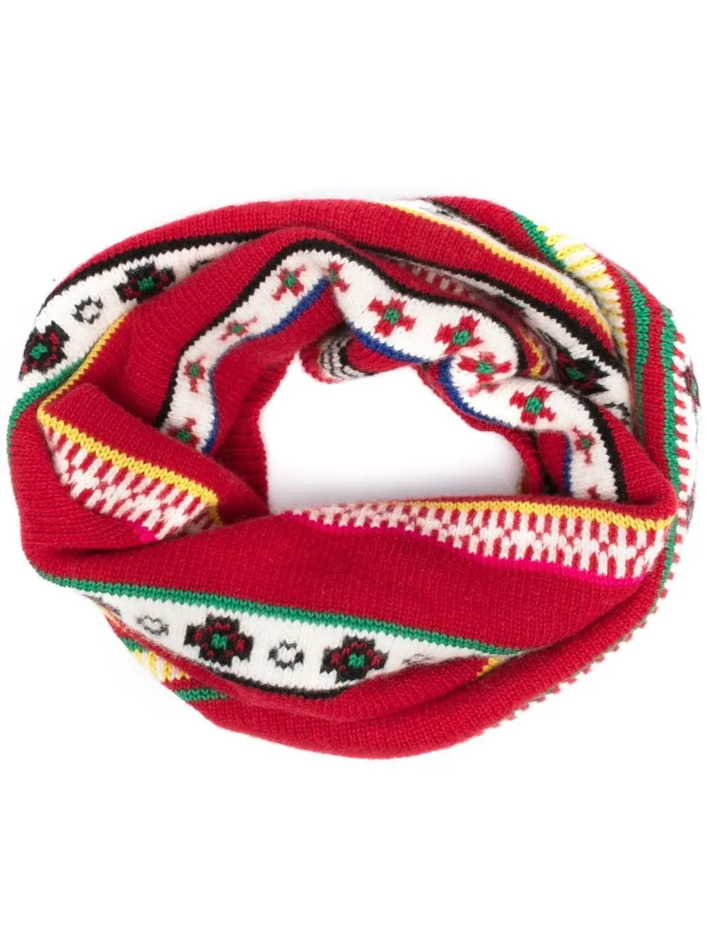 

Kenzo cuello tejido Fair Isle - Rojo