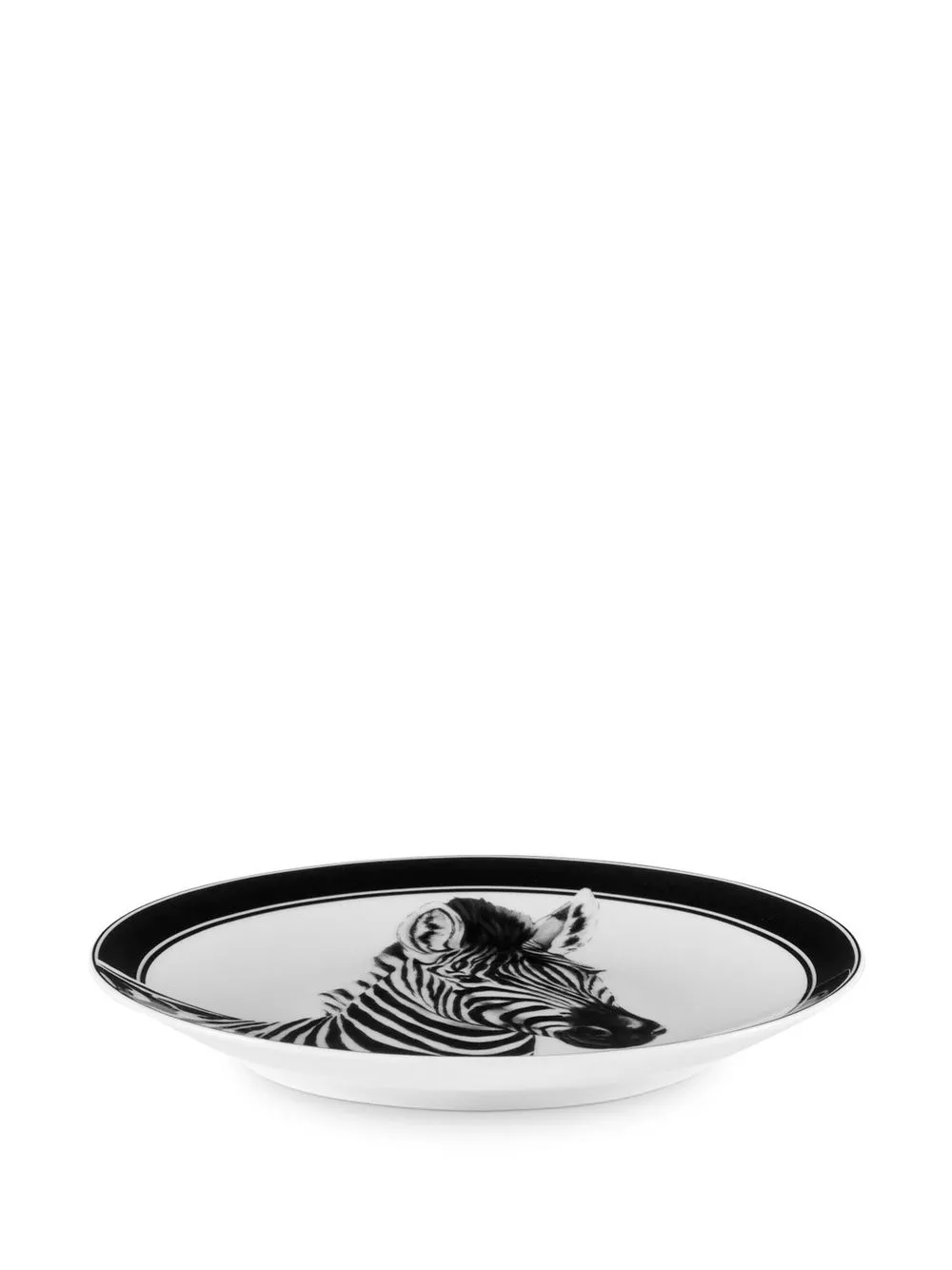  Dolce & Gabbana Set Aus Zwei Brottellern Mit Zebra Print   Schwarz 
