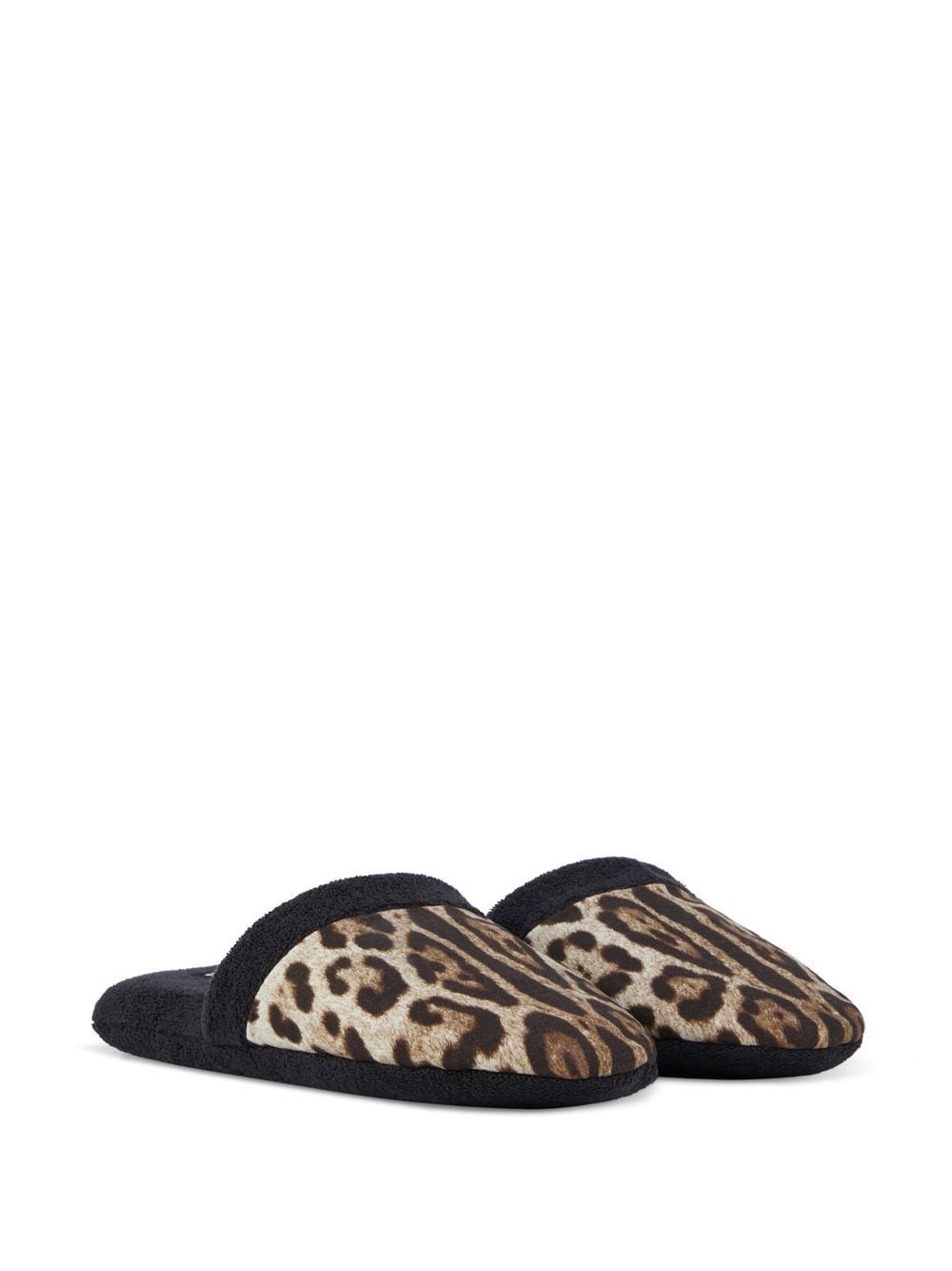 Dolce & Gabbana Slippers met luipaardprint - Zwart