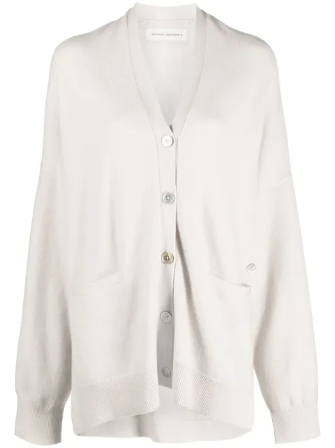 extreme cashmere button-up knitted cardigan