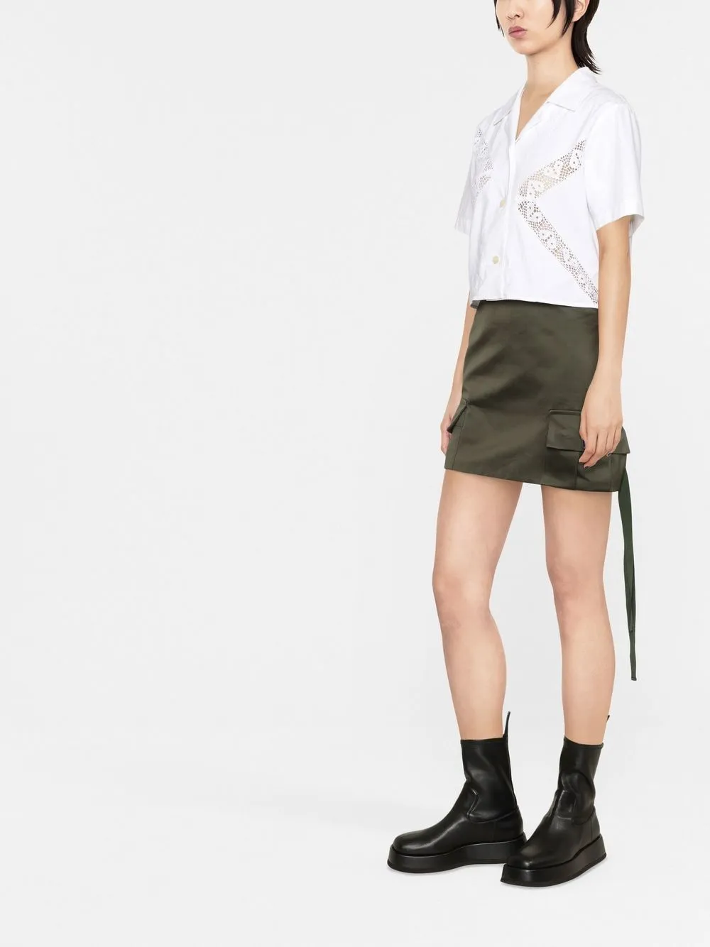  Marine Serre Regernerated Household Cropped Hemd   Weiß 