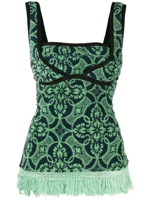 Marine Serre geometric-print apron-style top