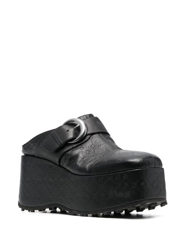 Marine Serre Moonogram 86mm Heel Leather Clogs - Farfetch