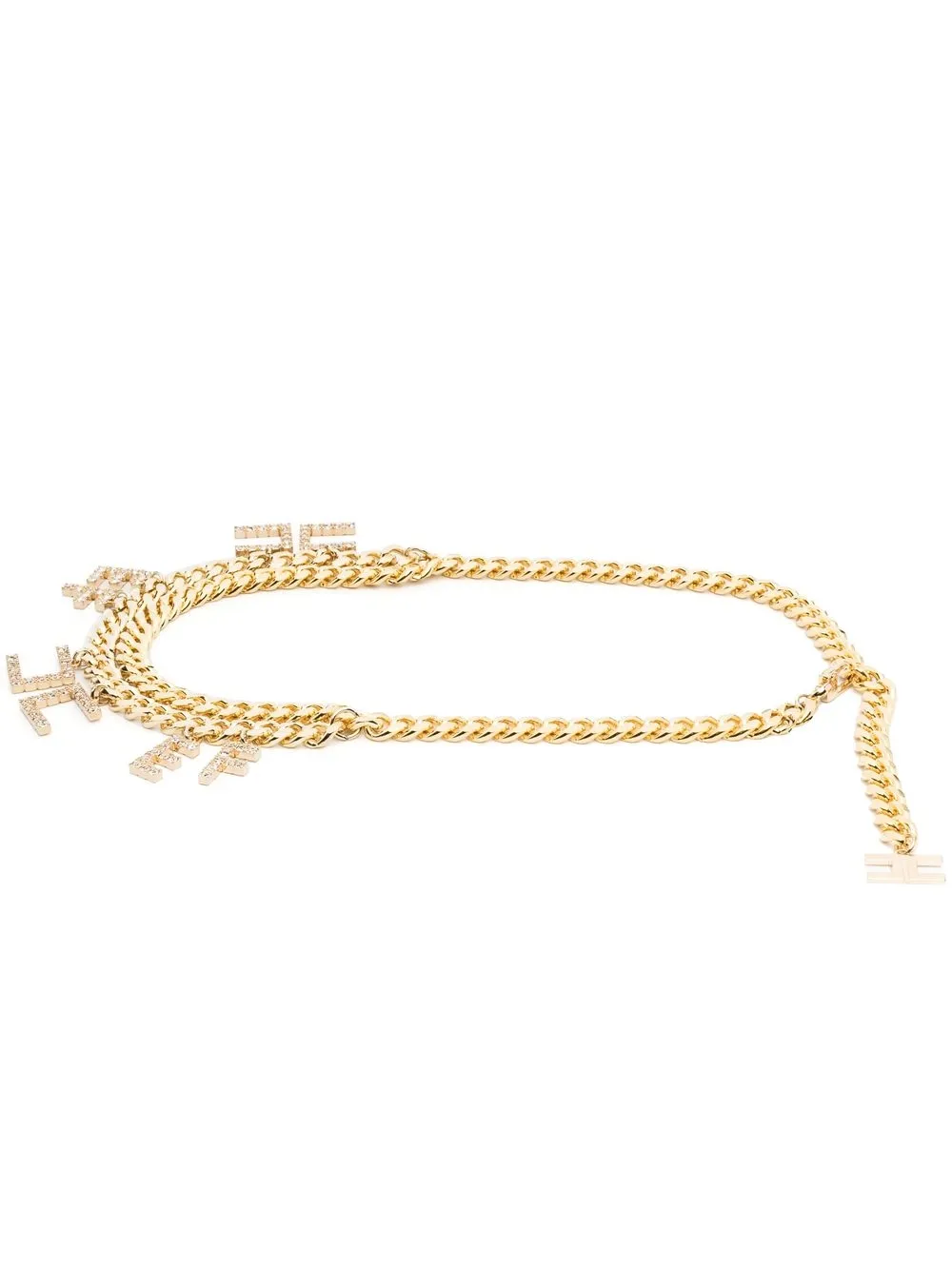 

Elisabetta Franchi curb-chain adjustable belt - Gold