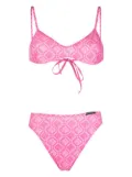 Marine Serre crescent moon-print bikini - Pink