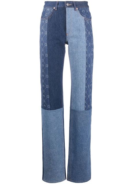 Marine Serre Moonogram straight-leg denim jeans