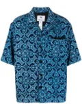 Marine Serre Oriental Towel-print short-sleeve shirt - Blue