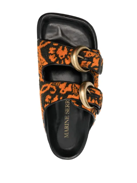Marine Serre Oriental Towels sandals F069SS23WWOVCO0005 - 3