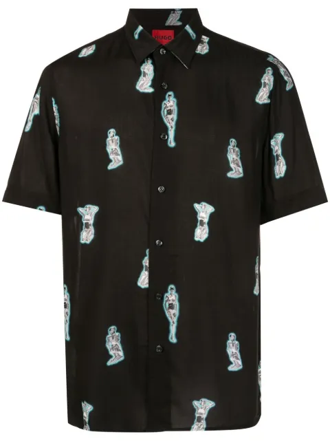 HUGO Camisa mangas curtas com estampa