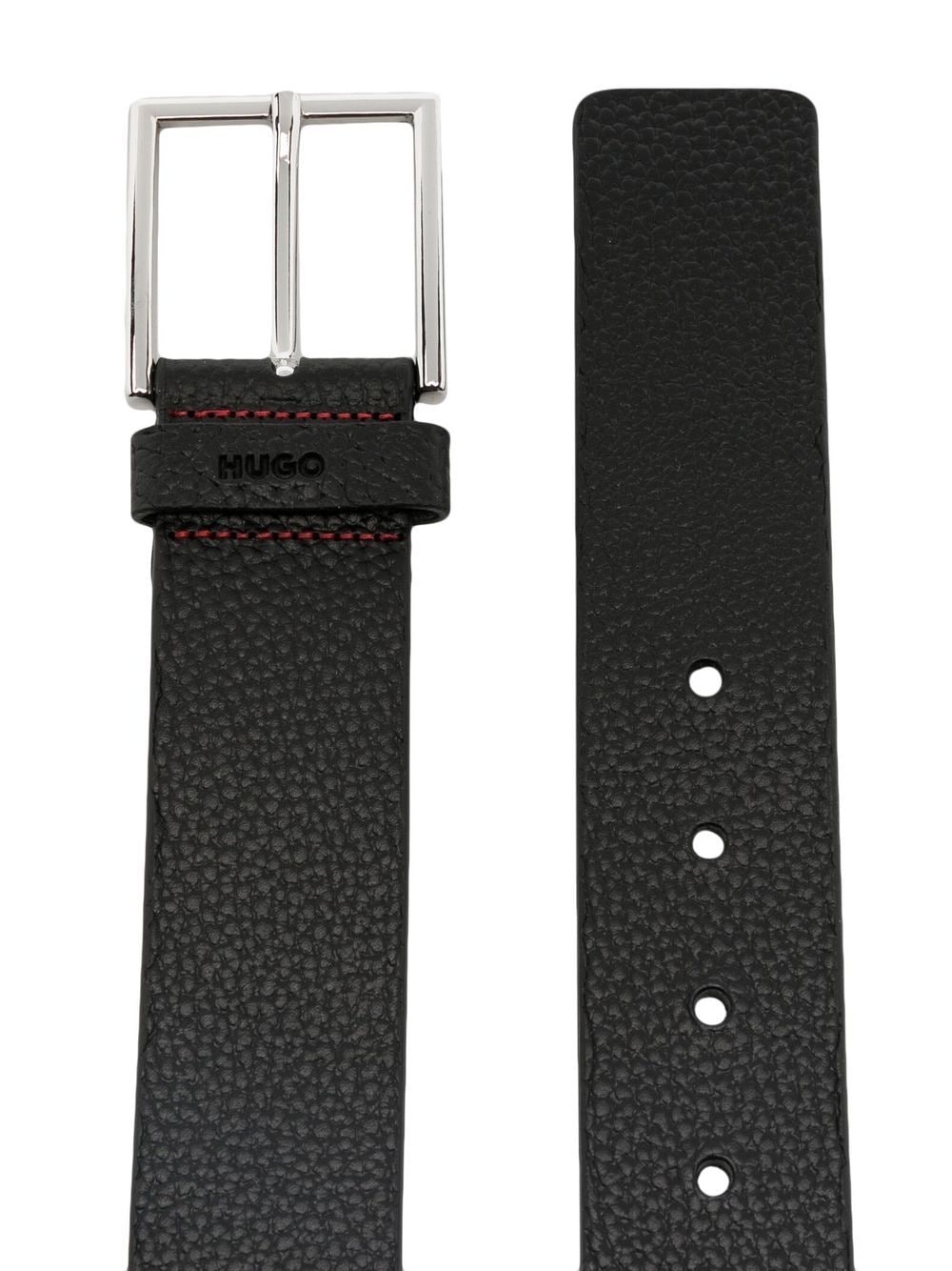 Shop Hugo Logo Buckle Belt In Black