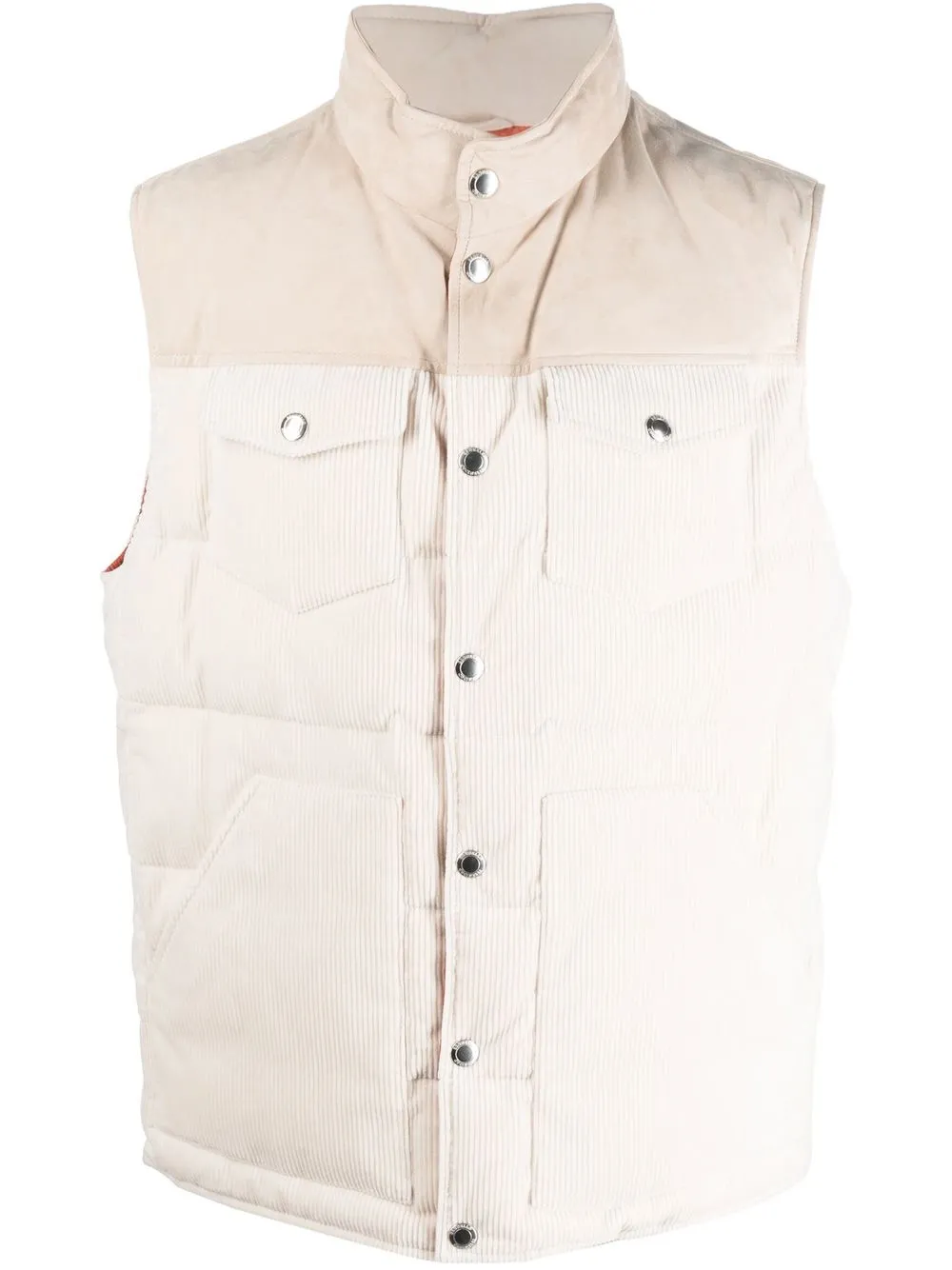 

Brunello Cucinelli padded-panel corduroy gilet - Neutrals