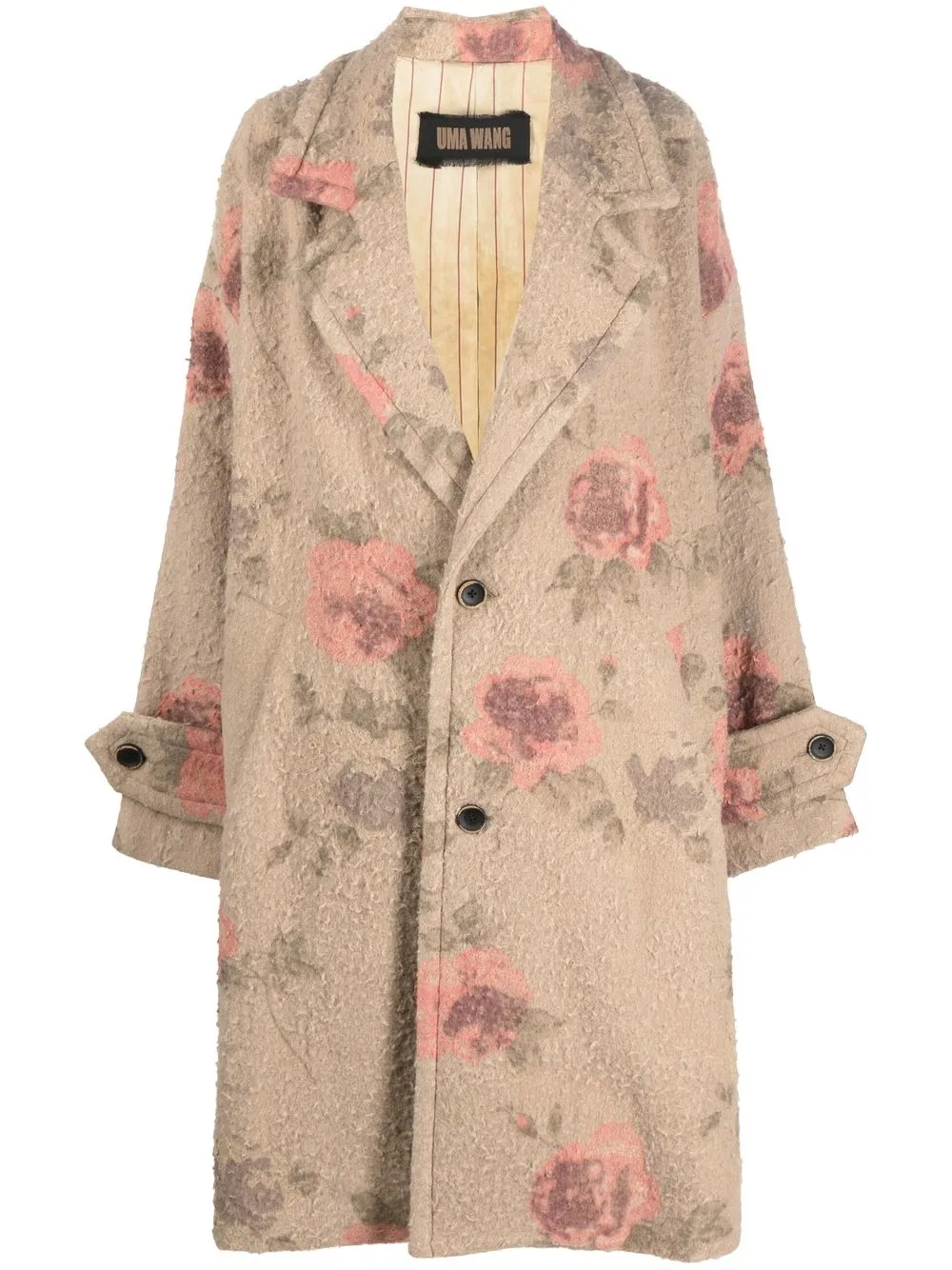 

Uma Wang worn-effect floral-print coat - Neutrals