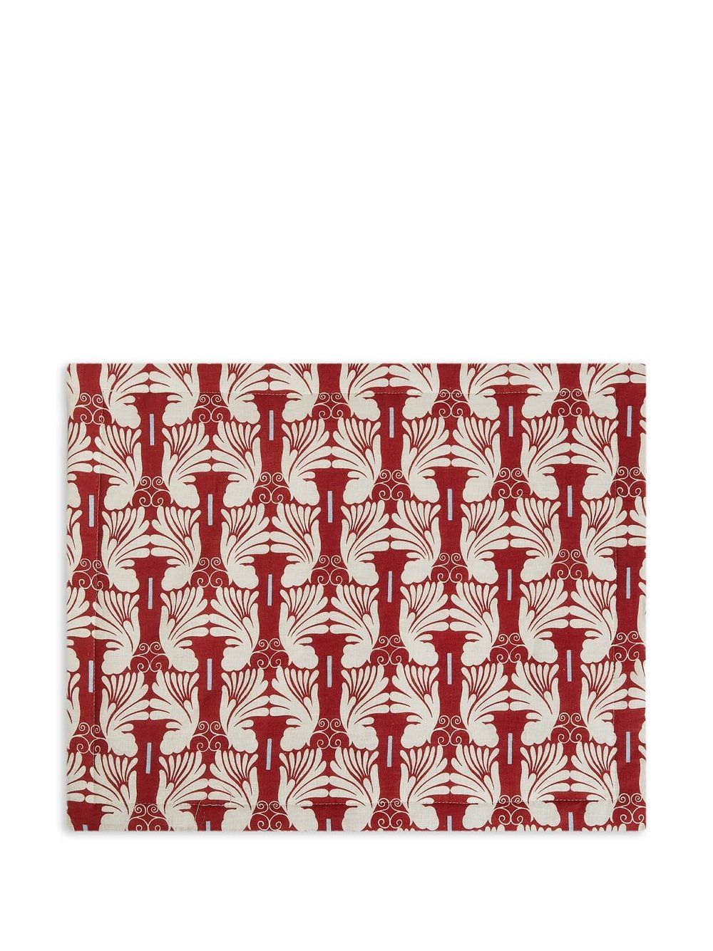 Shop La Doublej Wings Avorio-print Tablemats (set Of 2) In Red
