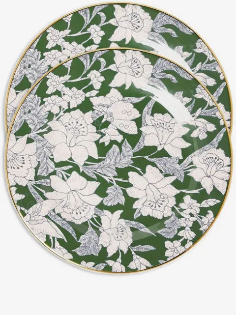 La DoubleJ Lilium Avorio-print dessert plates (set of 2)