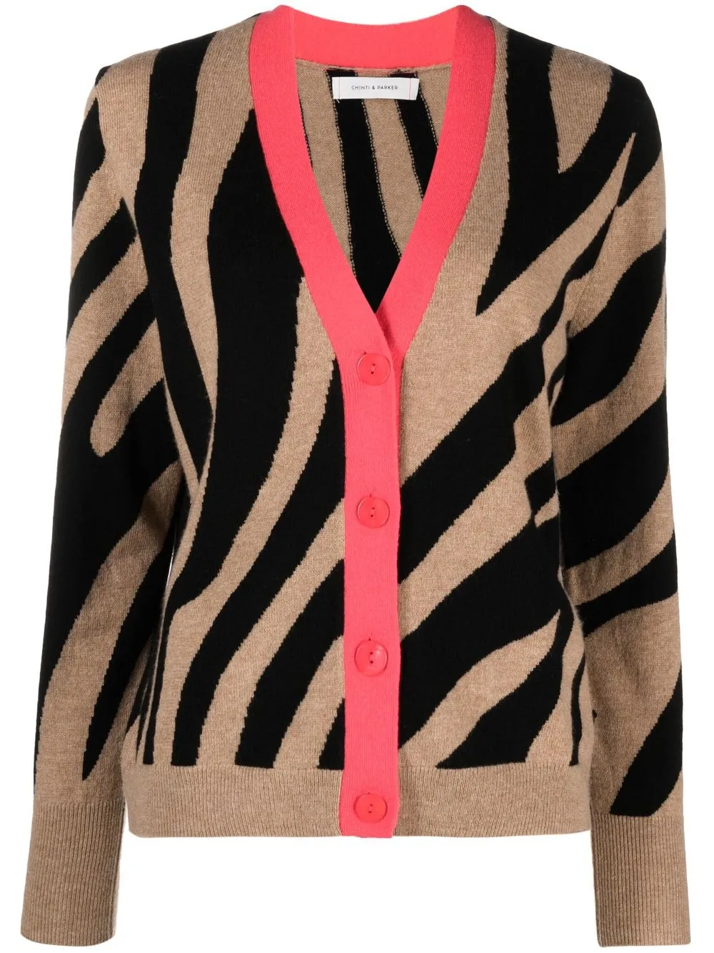 

Chinti and Parker zebra-print oversized cardigan - Neutrals