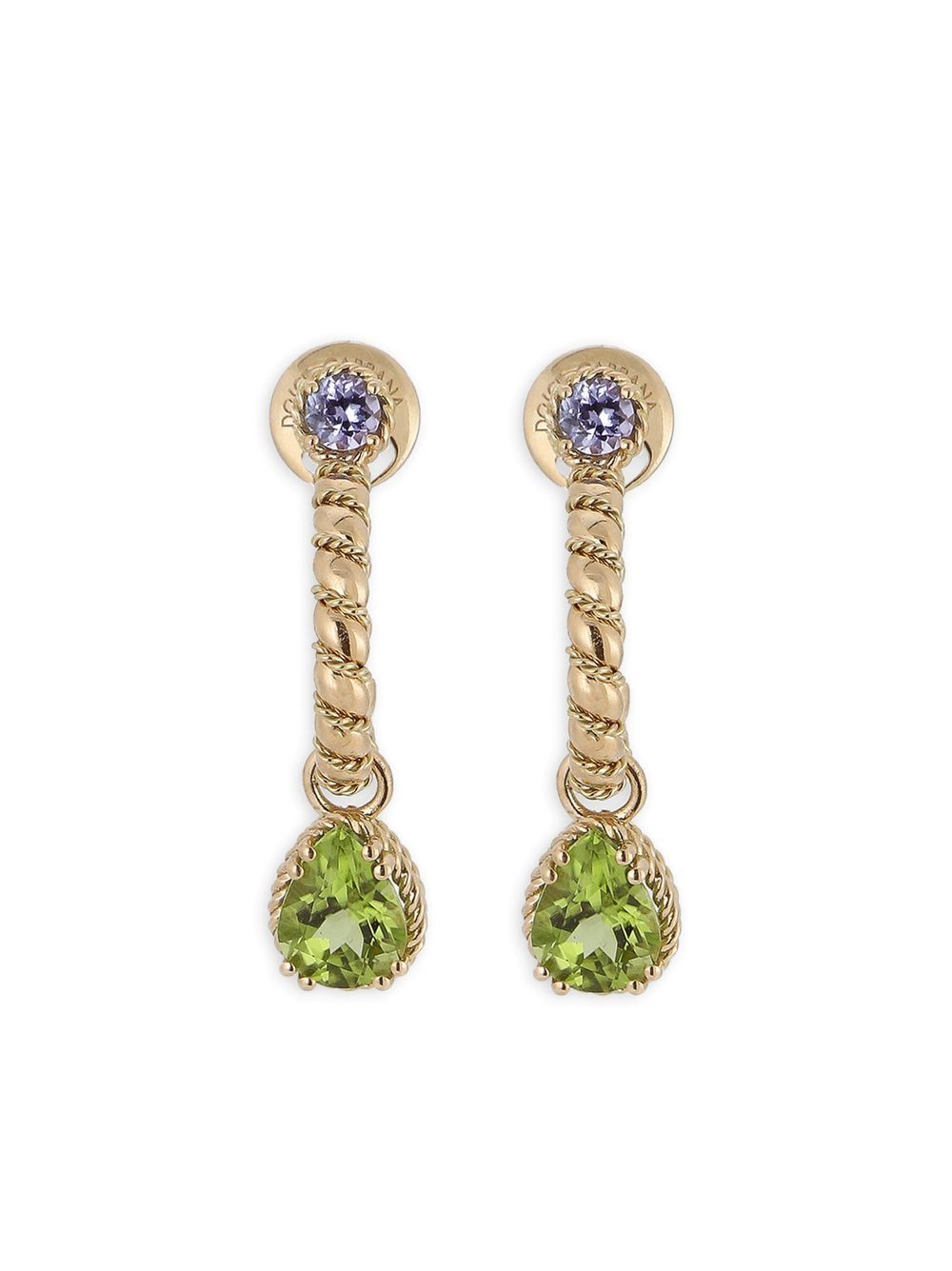 Dolce & Gabbana 18kt yellow gold gemstone drop earrings