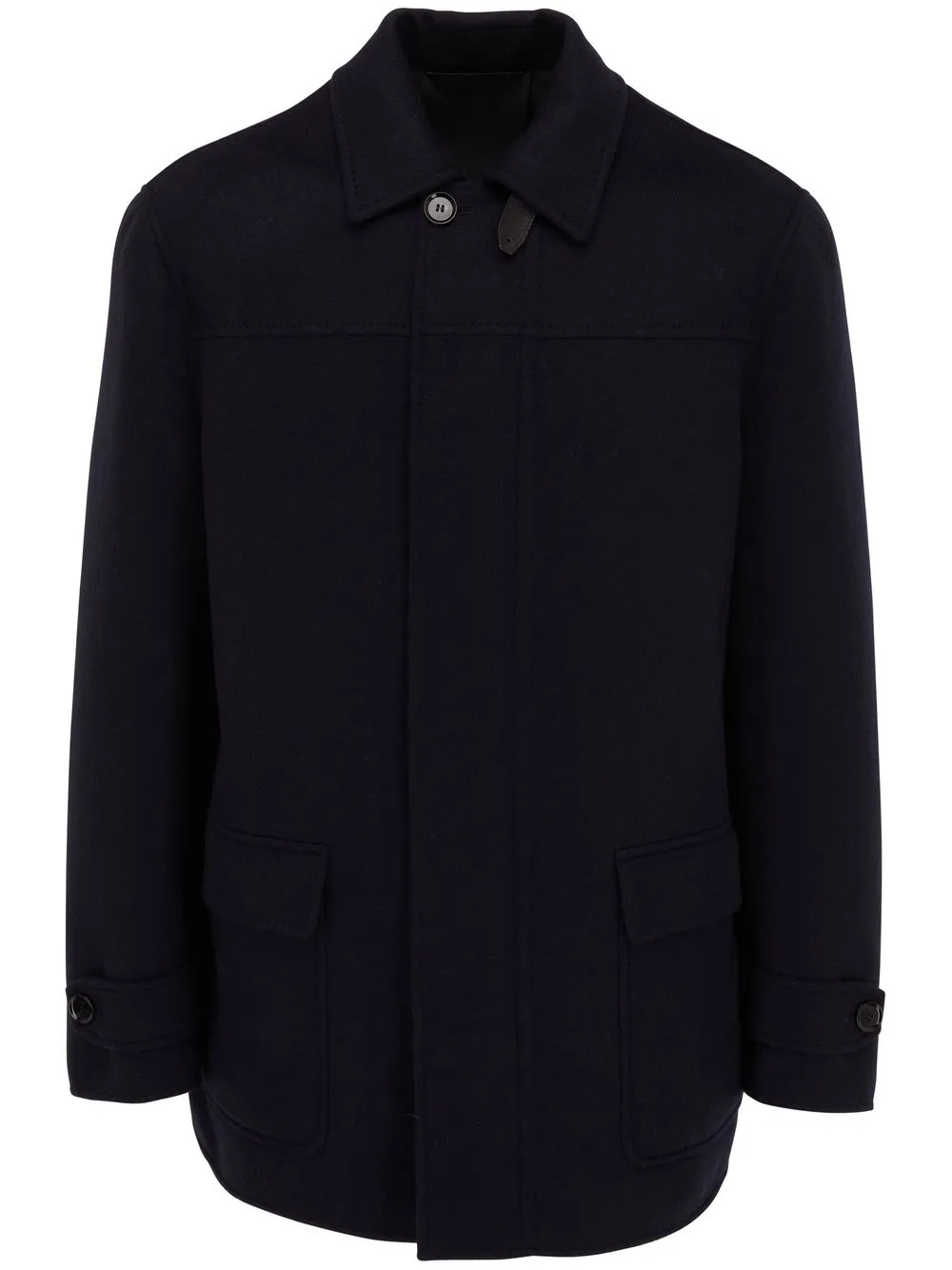 

Brioni collared single-breasted cashmere coat - Blue