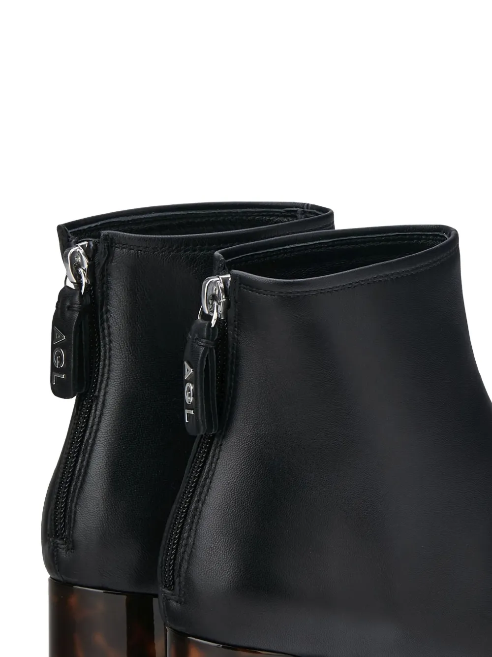 Agl Attilio Giusti Leombruni 55mm Zip-detail Tortoiseshell-heel Boots In Black